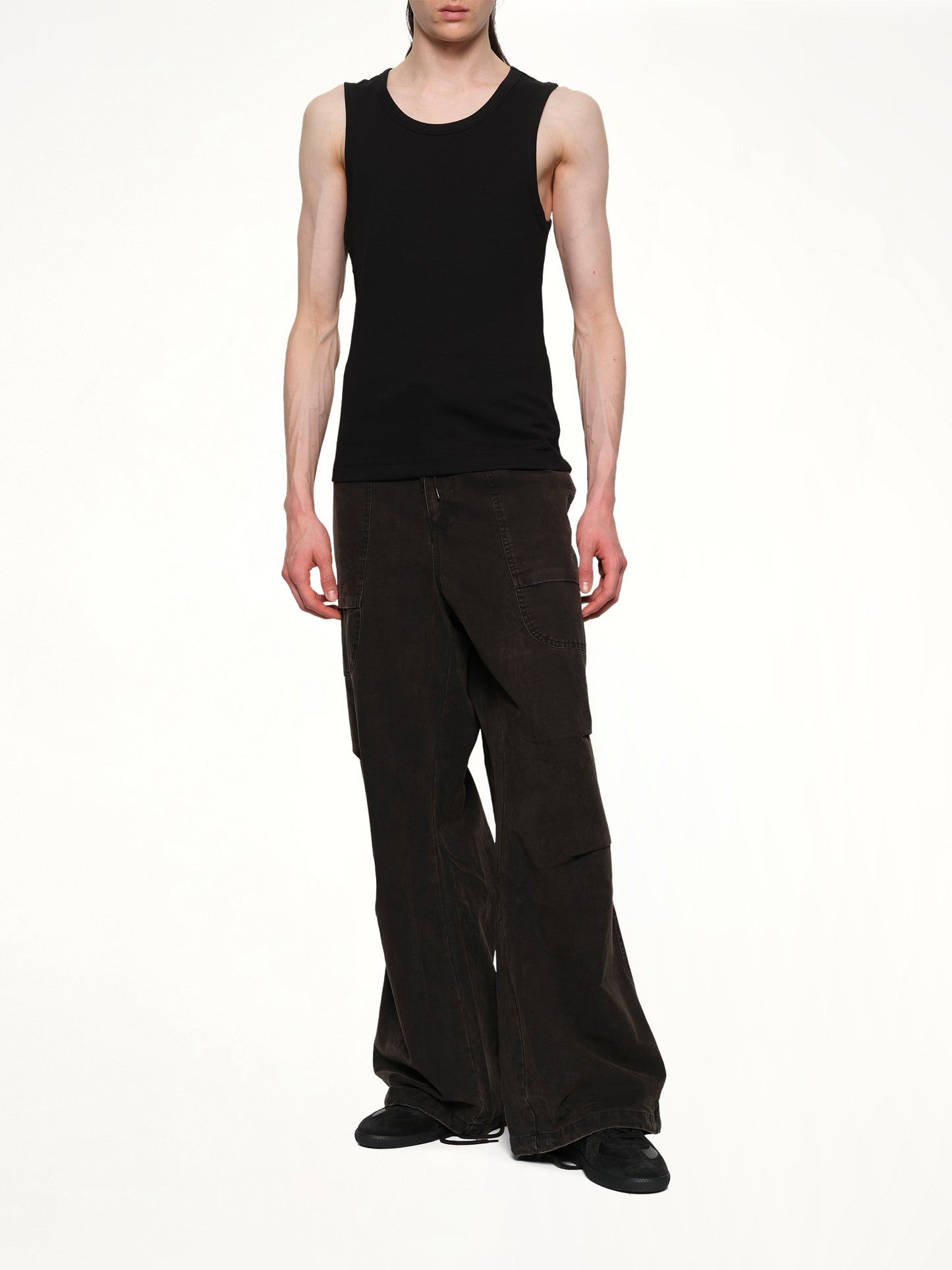 Rib Tank Top in Black