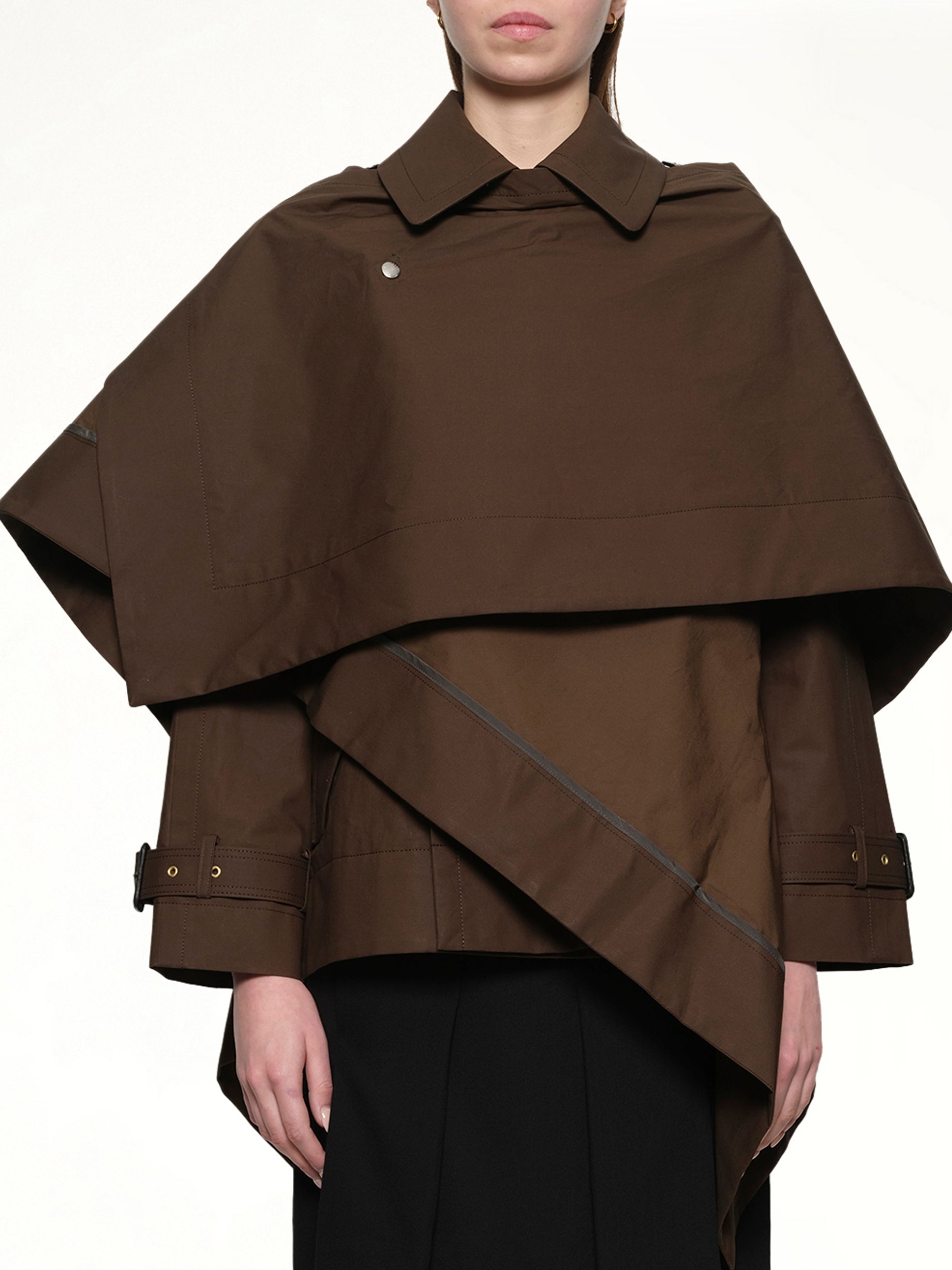 Cotton Gabardine Jacket in Brown