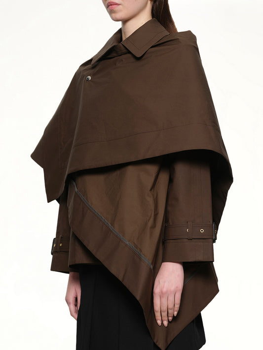 Cotton Gabardine Jacket in Brown