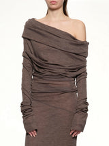 Bound Midi Dress in Pinecone