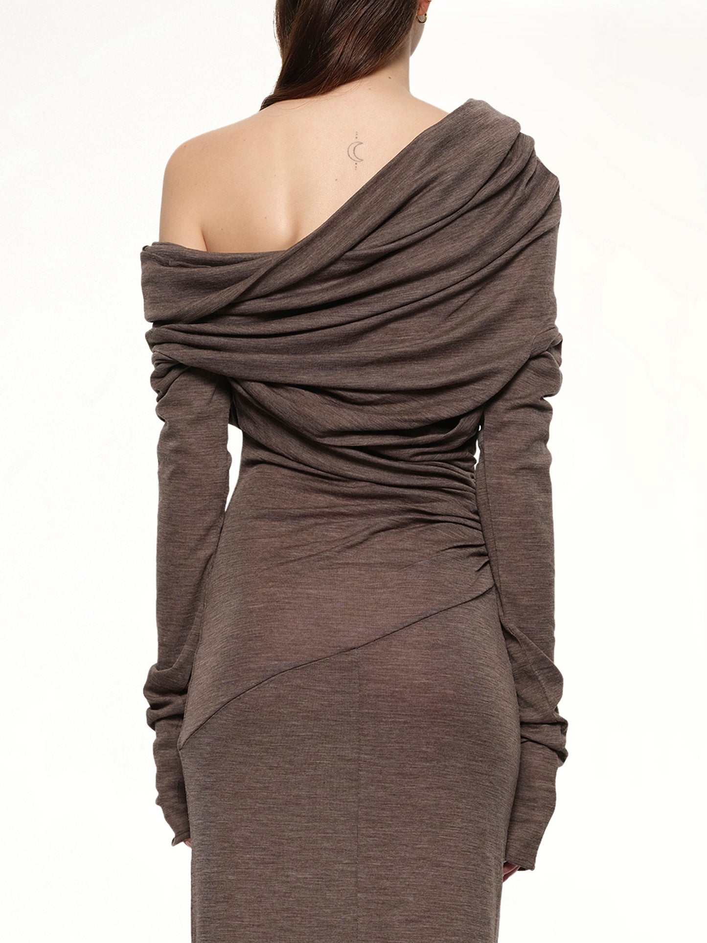 Bound Midi Dress in Pinecone