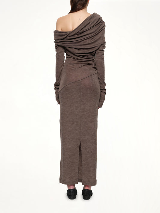 Bound Midi Dress in Pinecone