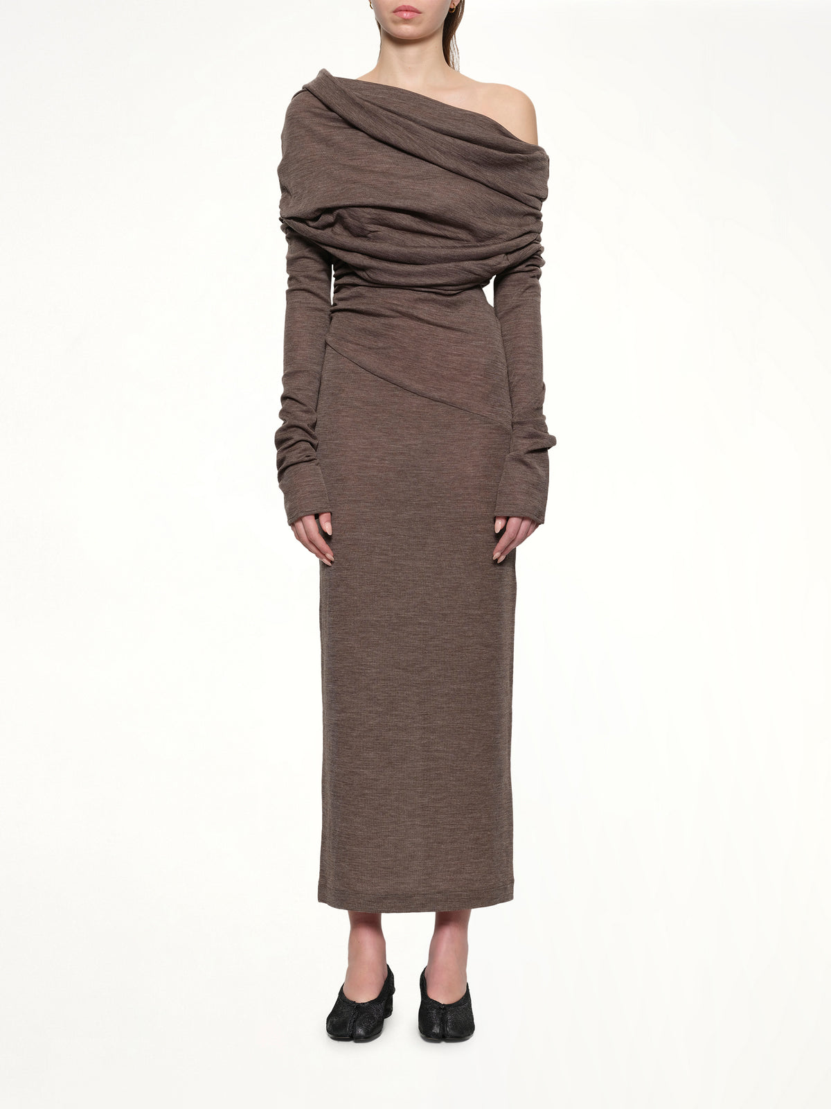 Bound Midi Dress in Pinecone