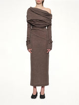 Bound Midi Dress in Pinecone