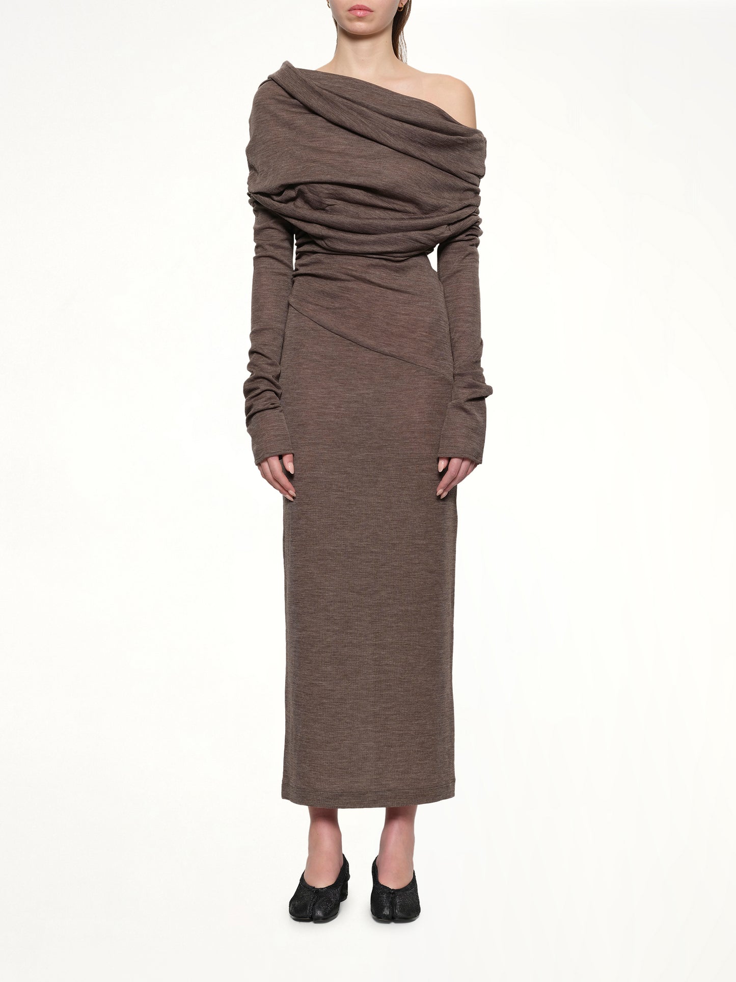 Bound Midi Dress in Pinecone