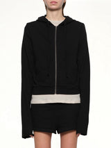 Lightweight Cropped Zip-Up Hoodie in Black