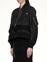 Nylon Twill x Wool Melton Blouson in Black
