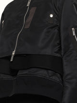 Nylon Twill x Wool Melton Blouson in Black