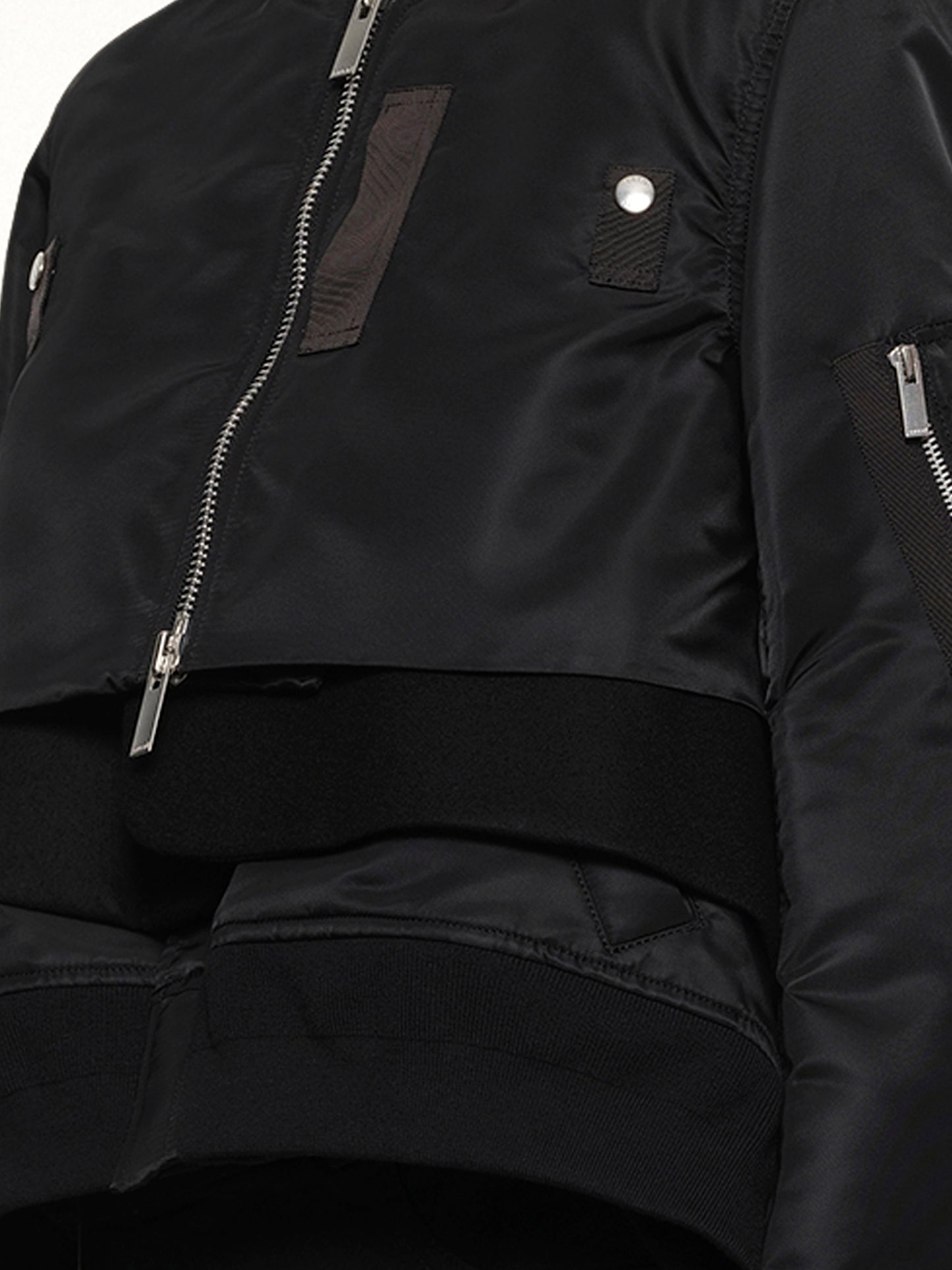 Nylon Twill x Wool Melton Blouson in Black