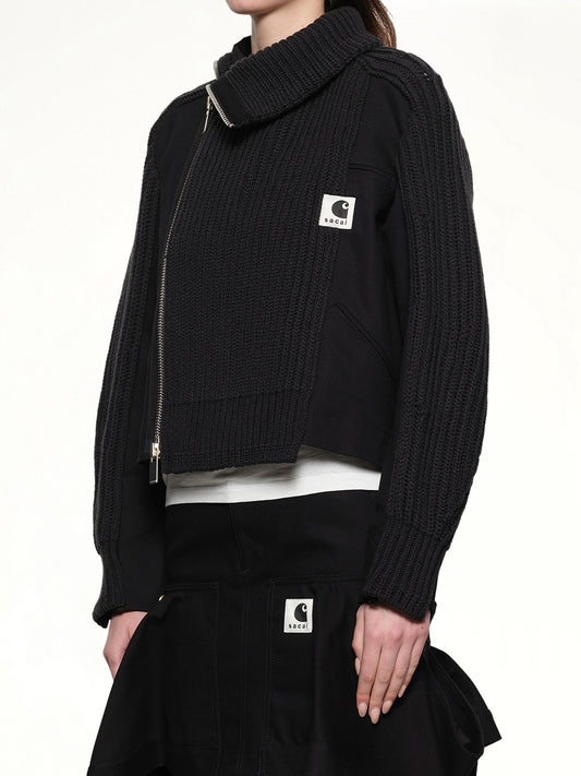 Carhartt WIP Duck x Wool Knit Blouson in Black