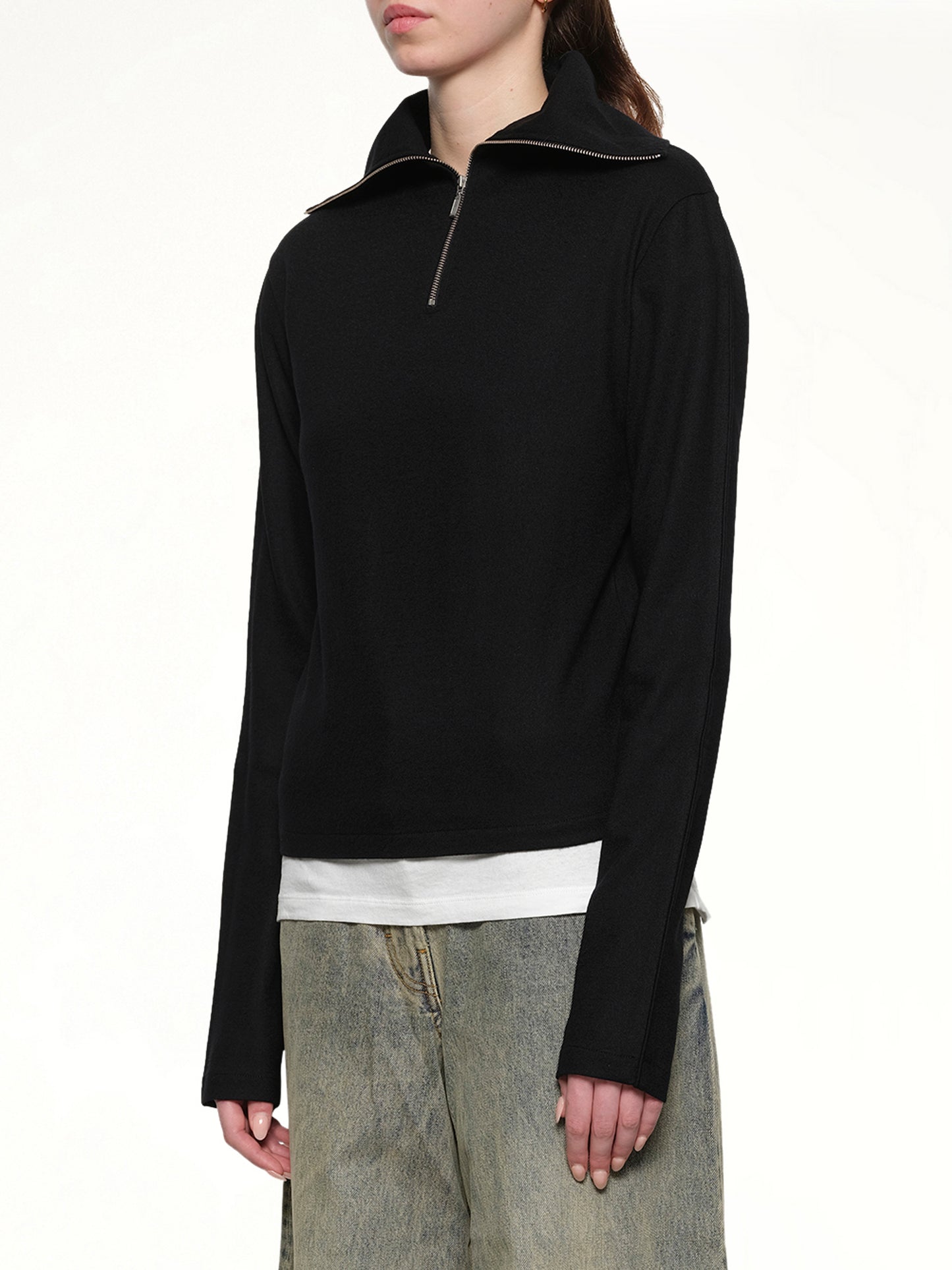 Apex Wool Top in Black