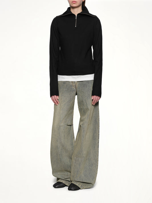 Apex Wool Top in Black