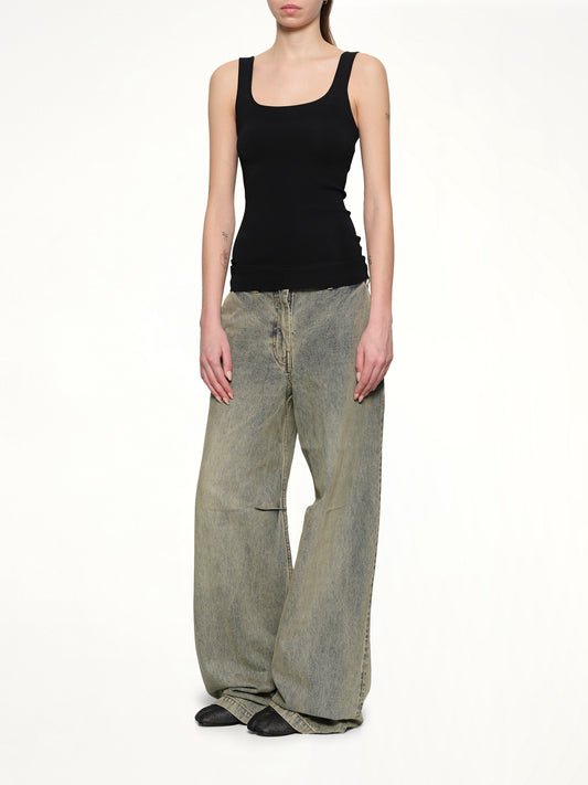 Squared Neck Top in Black