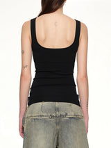 Squared Neck Top in Black
