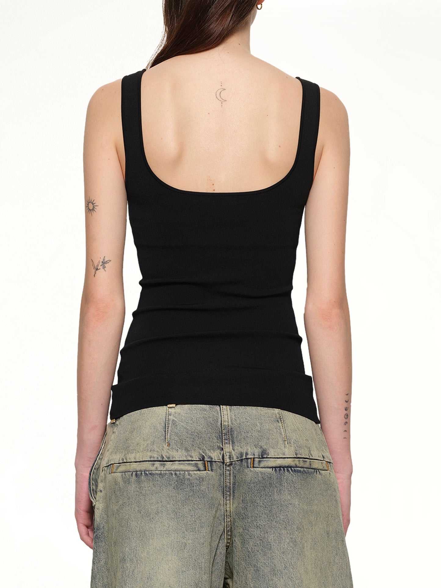 Squared Neck Top in Black