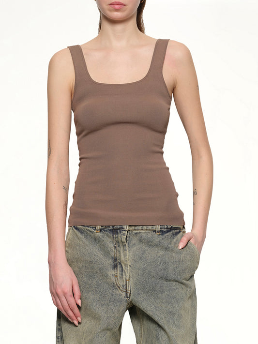 Squared Neck Top in Tan