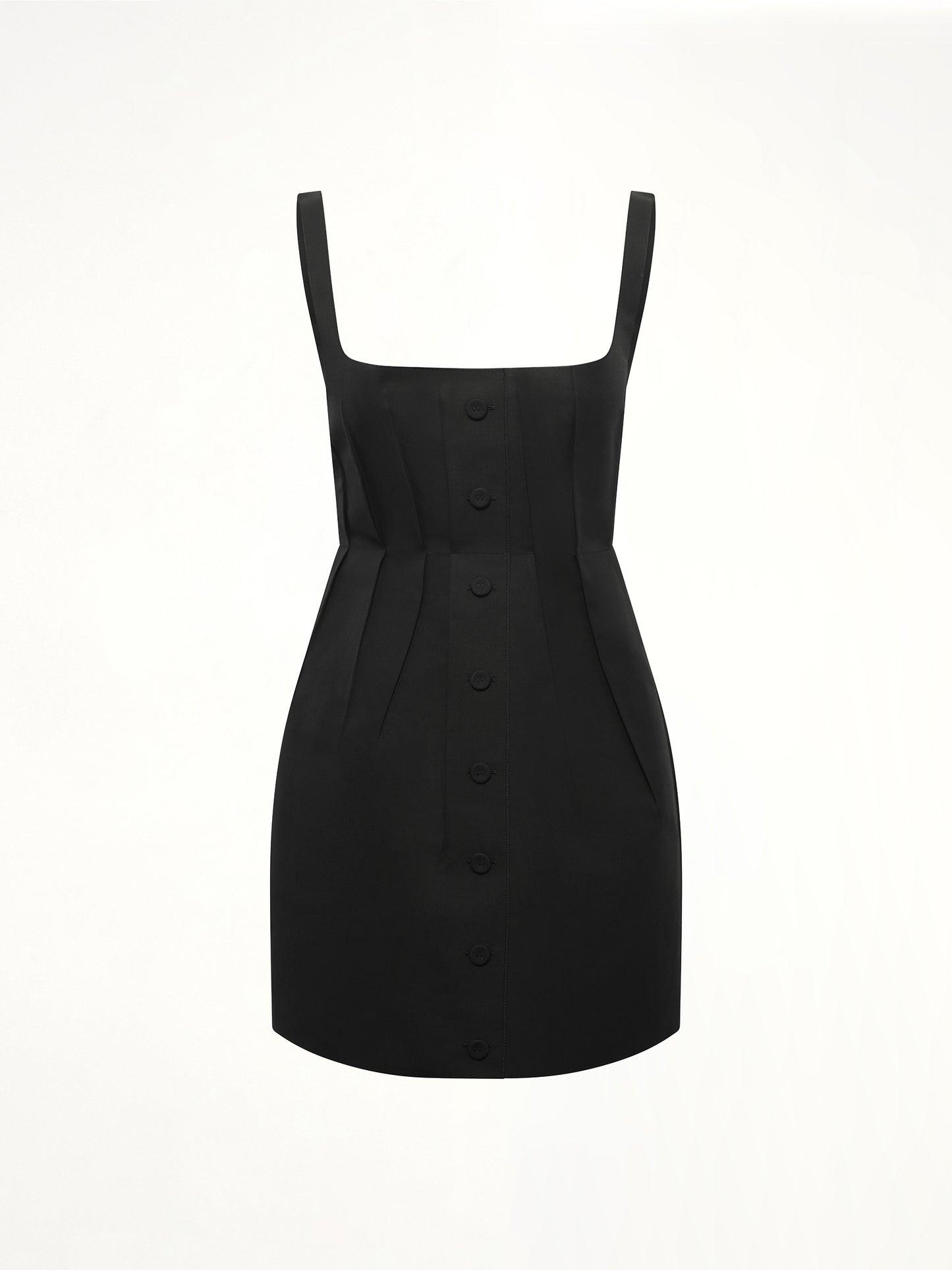 Bonded Cotton Poplin Dress in Black