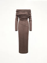 Bound Midi Dress in Pinecone