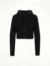 Chimera Fur Hooded Button Up in Black