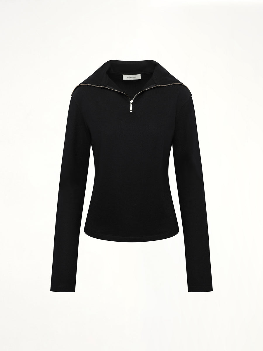 Apex Wool Top in Black