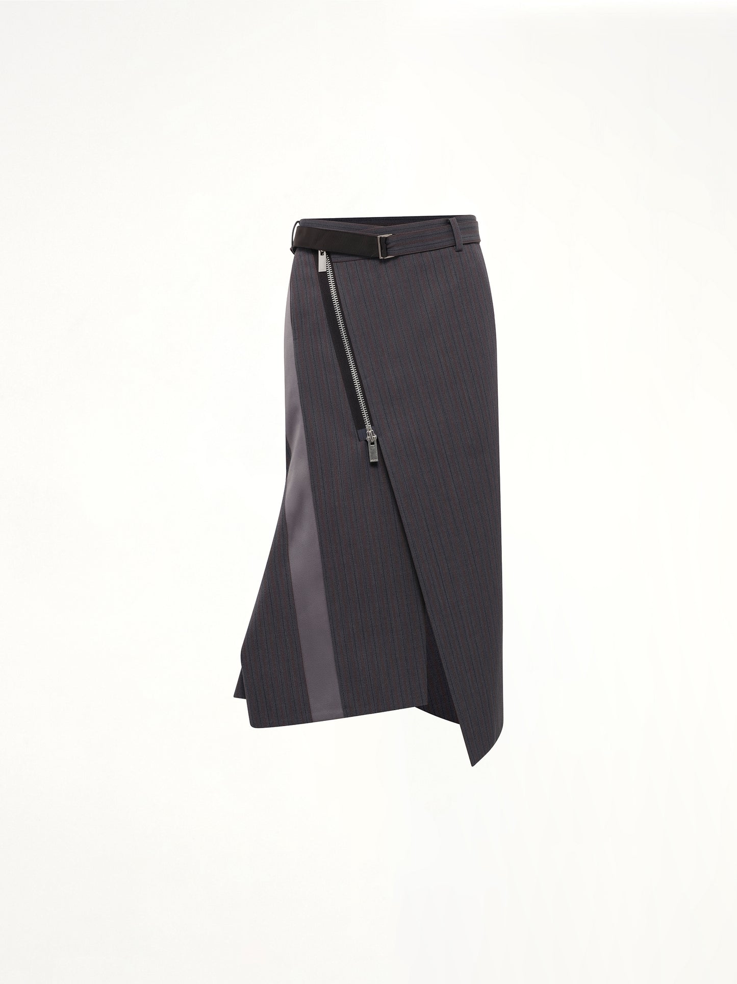 Stripe Doeskin Skirt in Gray