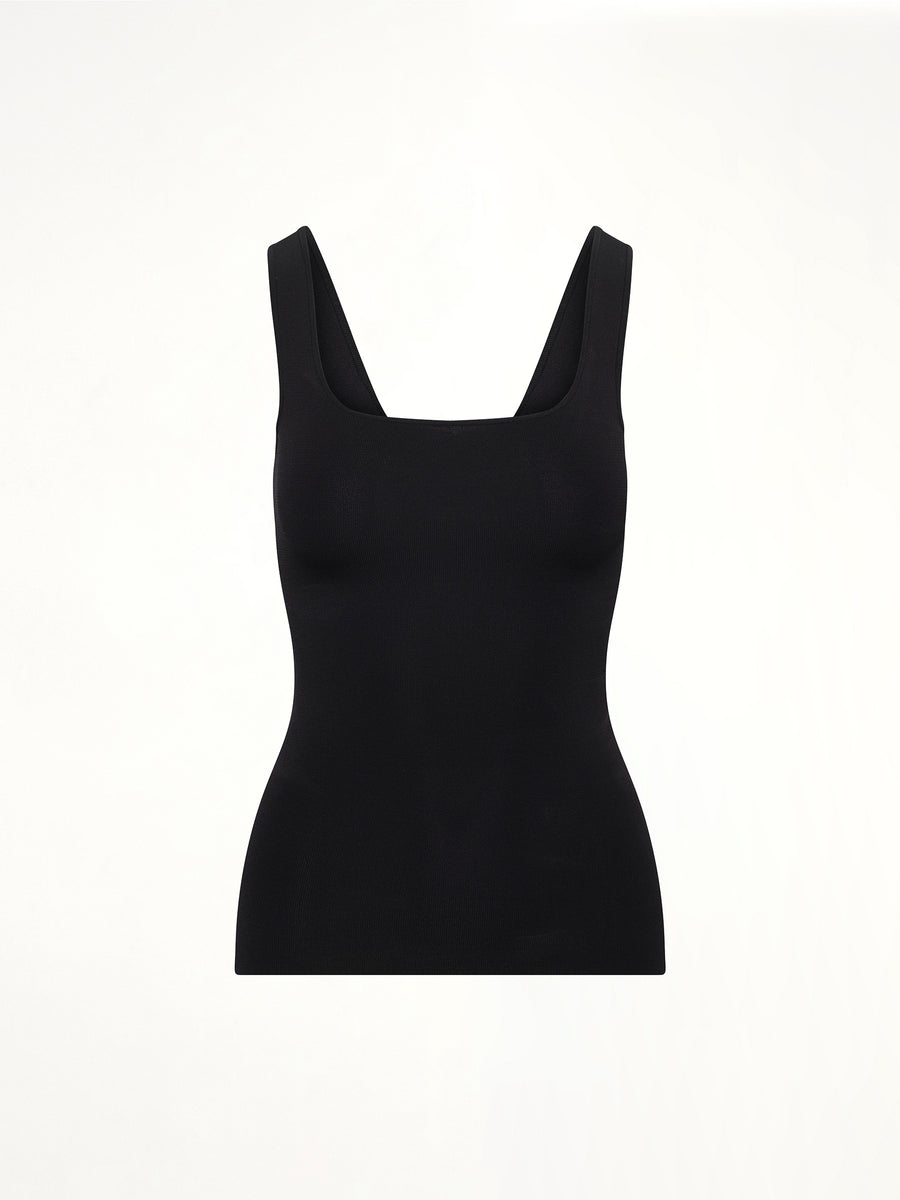 Squared Neck Top in Black