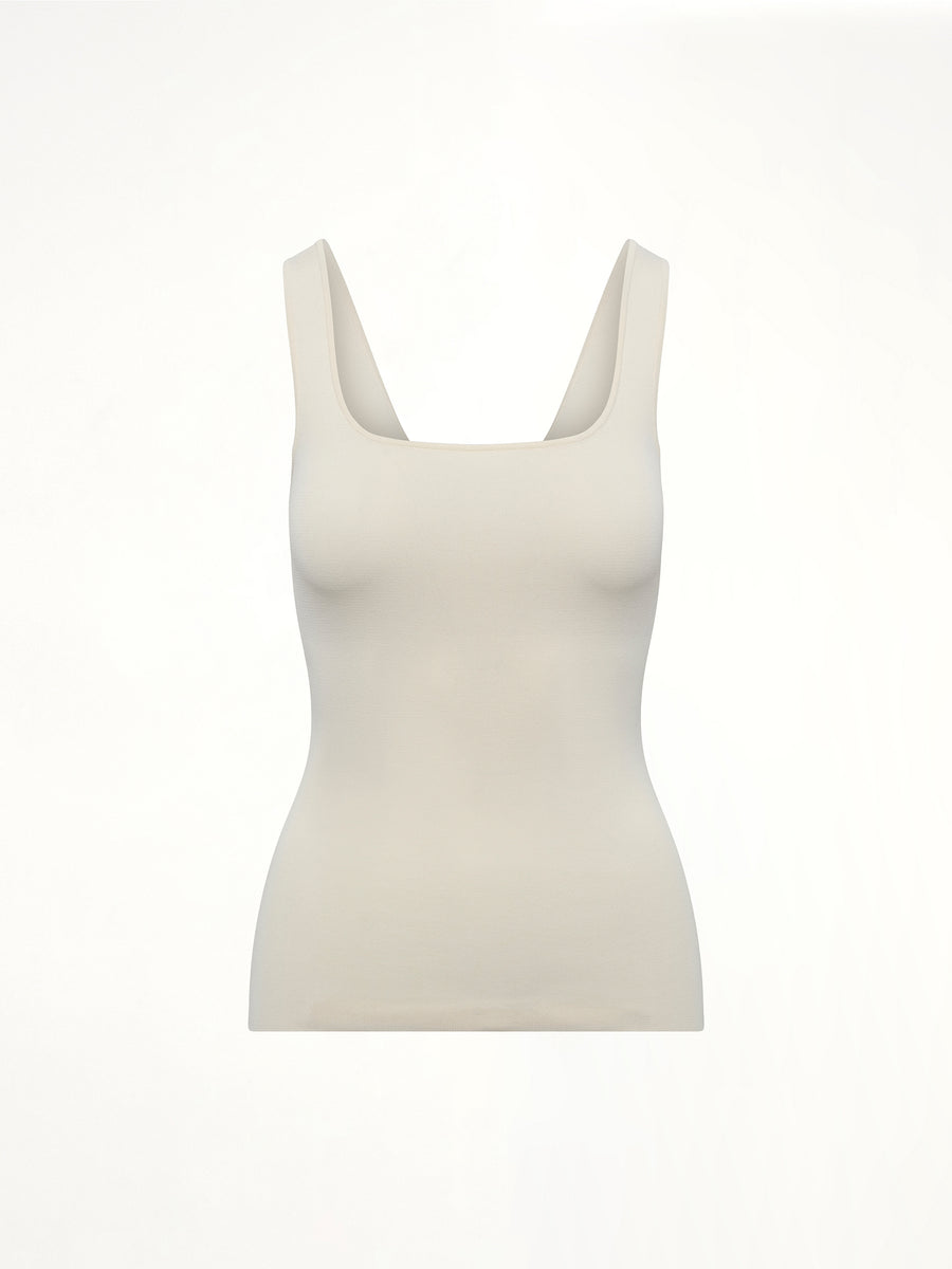 Squared Neck Top in Off White