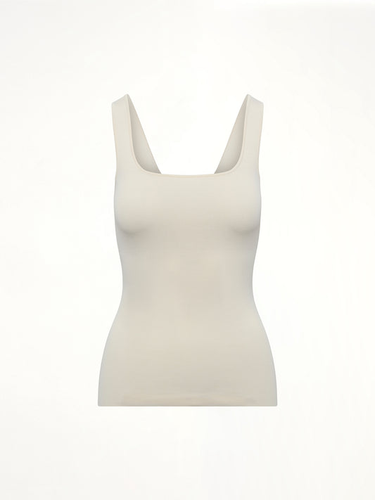 Squared Neck Top in Off White