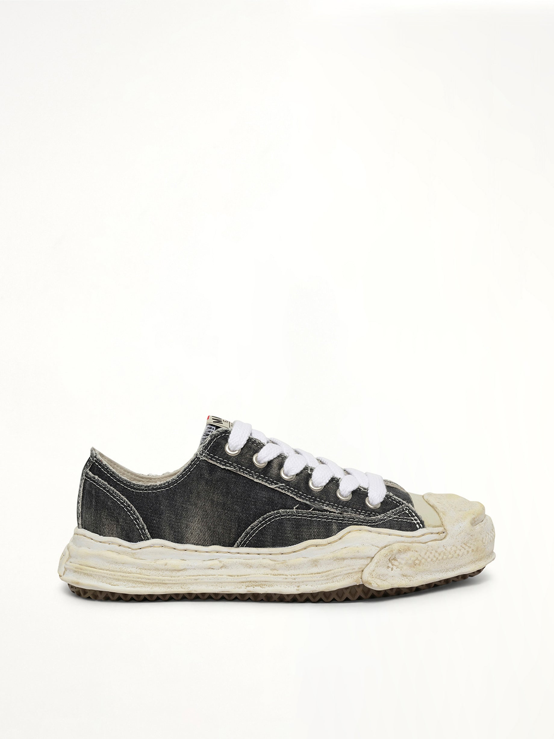 Hank OG Sole Bleaching Sneaker in Black Side View | MAISON MIHARA YASUHIRO