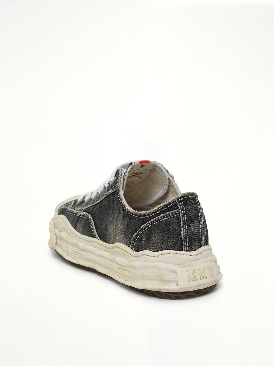 Hank OG Sole Bleaching Sneaker in Black Back View | MAISON MIHARA YASUHIRO