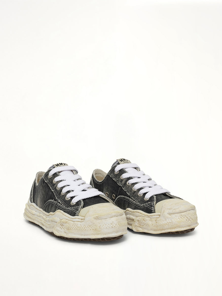Hank OG Sole Bleaching Sneaker in Black Front View | MAISON MIHARA YASUHIRO