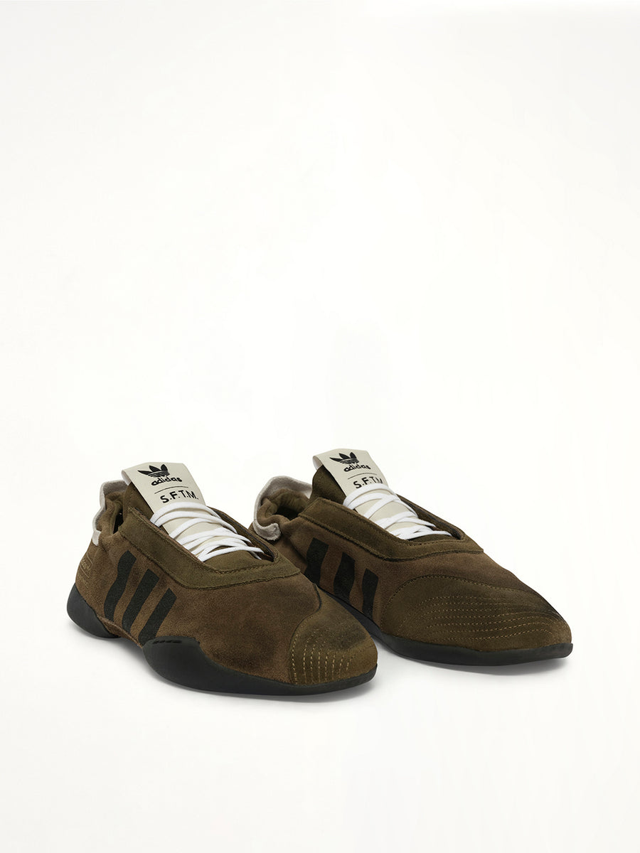 SFTM Taekwondo Sneaker in Olive Front View | SONG FOR THE MUTE