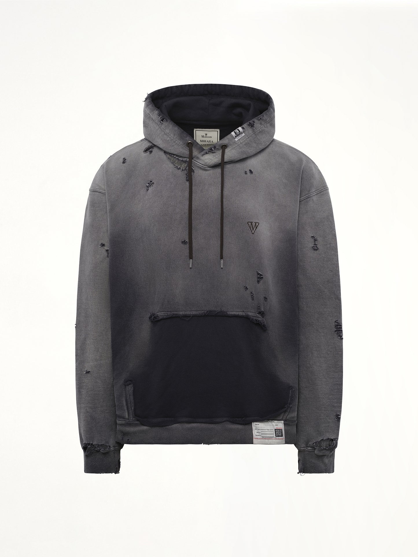 Sun Faded Hoodie in Black