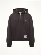 Triple Layered Half Zip Hoodie in Black