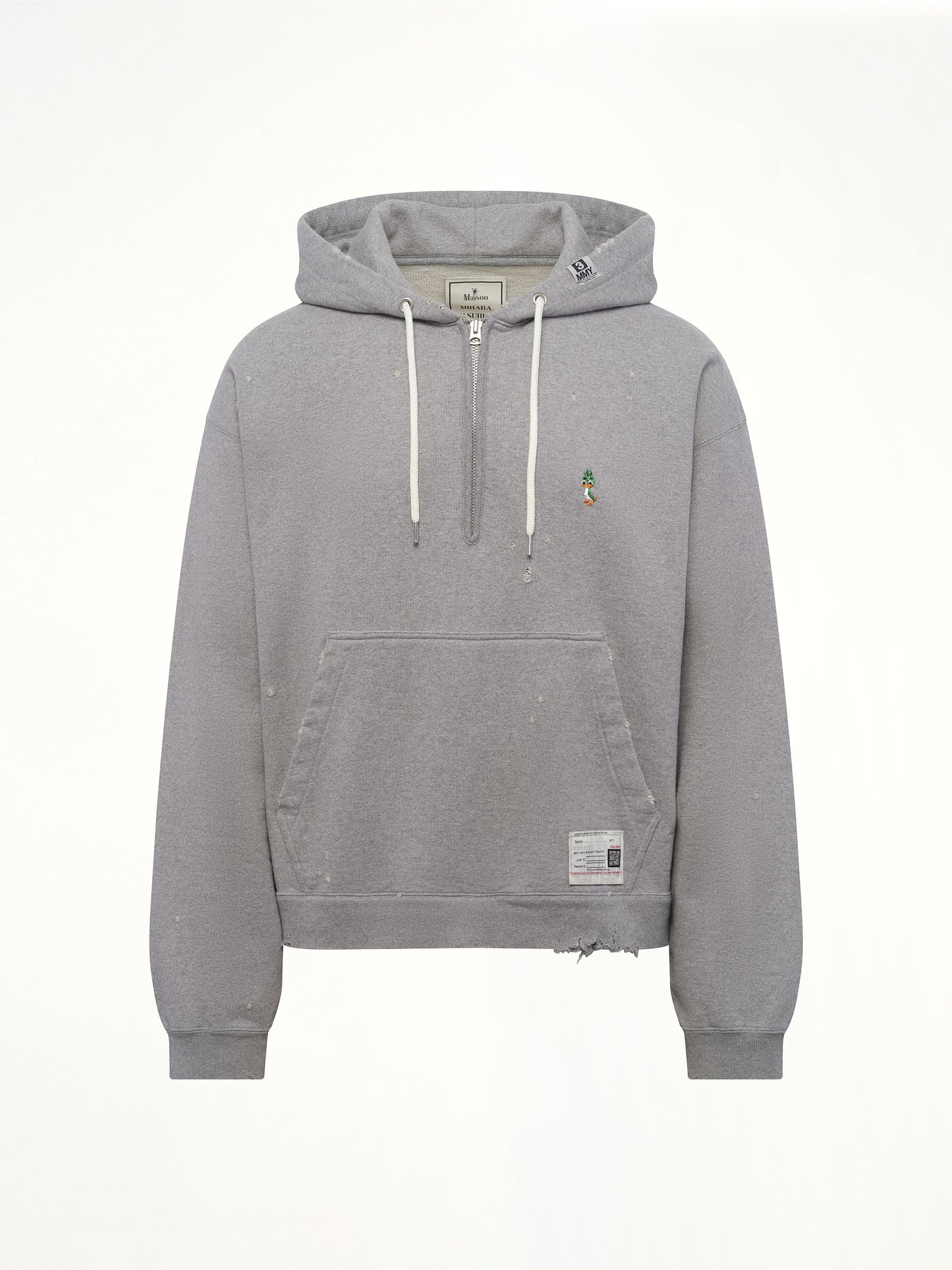 Triple Layered Half Zip Hoodie in Gray