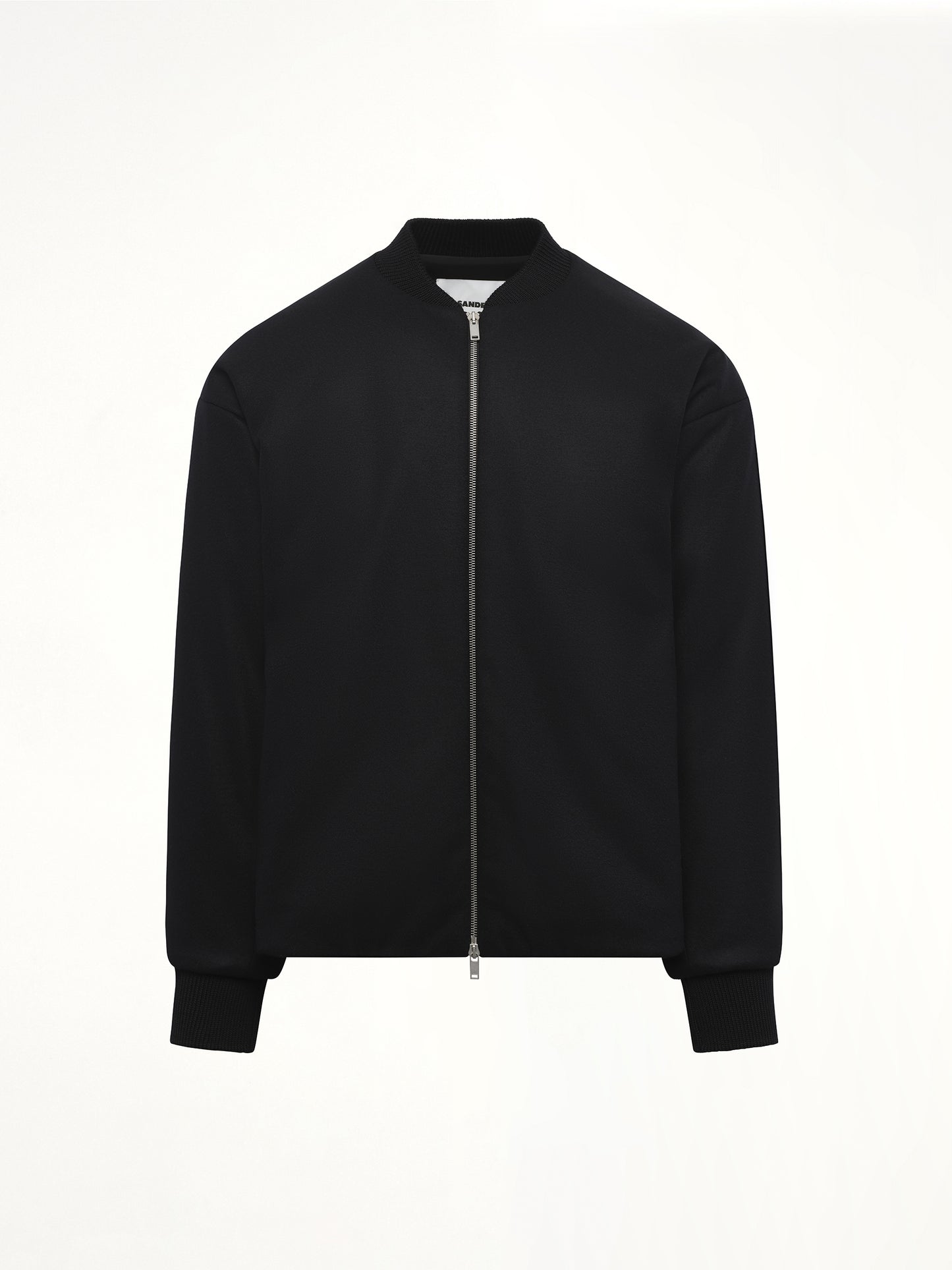 Zip Up Padded Bomber Jacket in Black