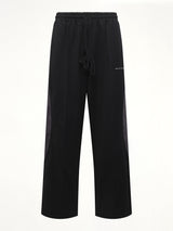 ブラックの3ストライプトラックパンツ