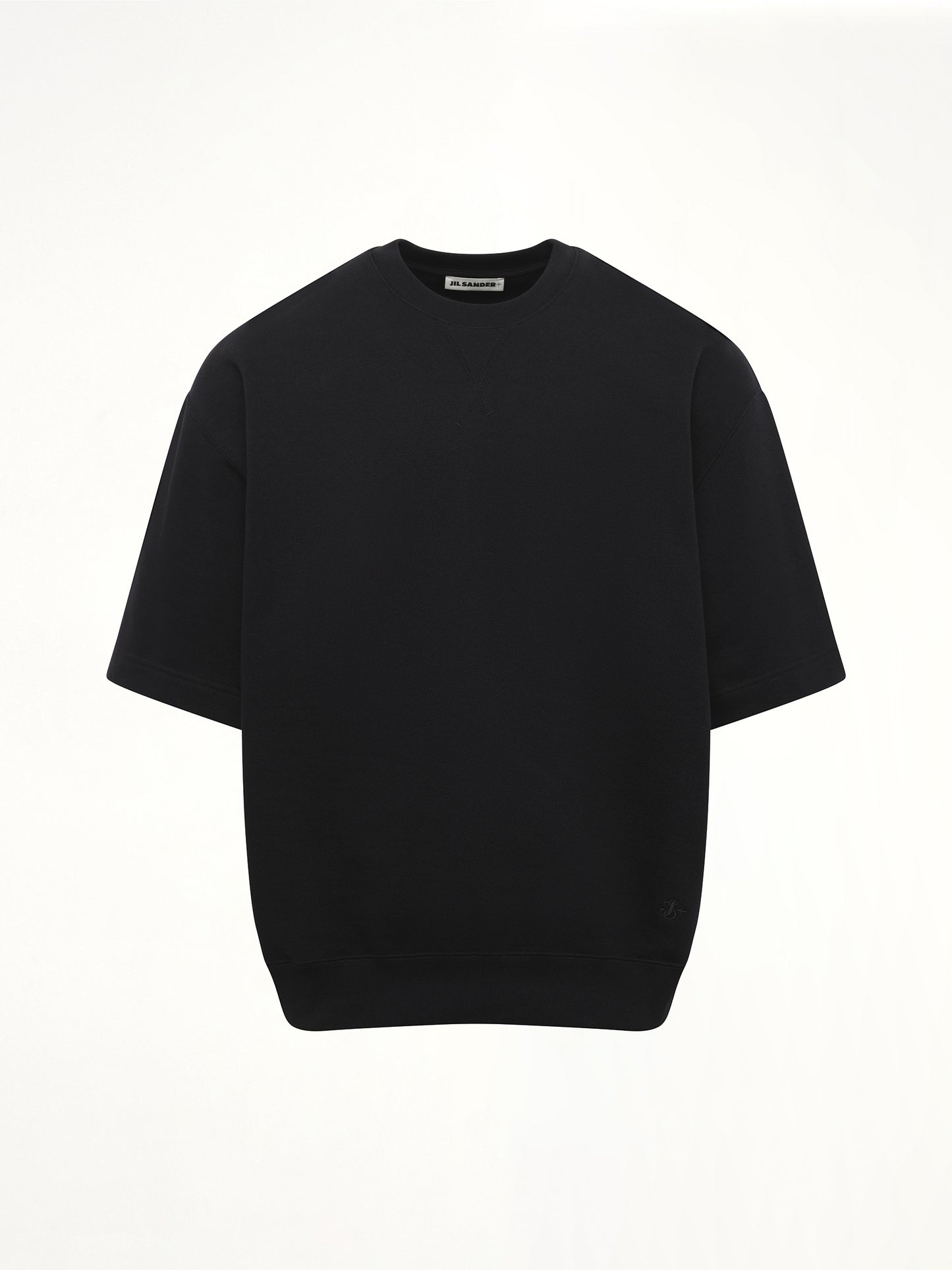 Crewneck Short Sleeve Sweatshirt in Black