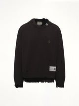 Layered Knit Pullover in Black