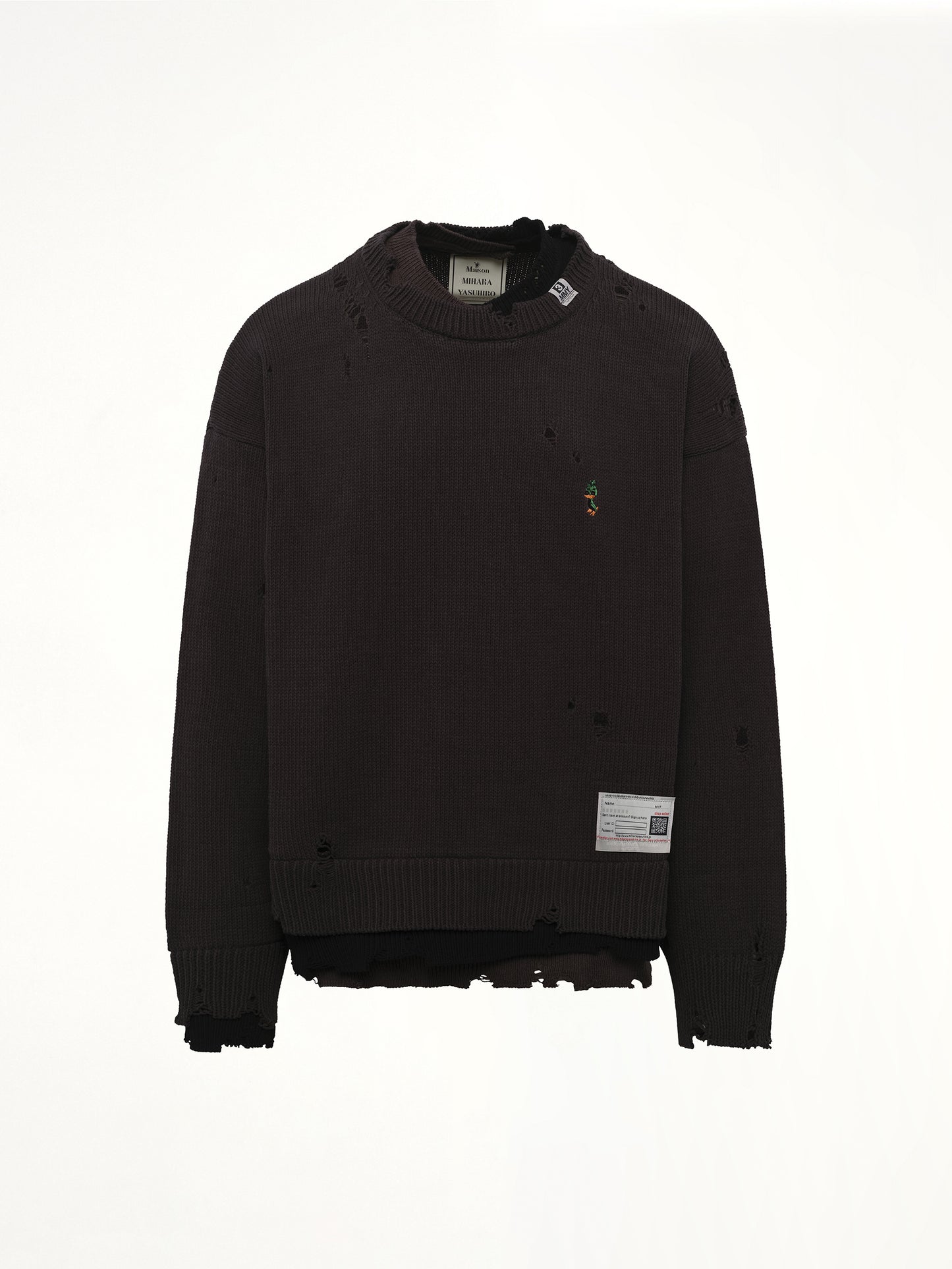 Layered Knit Pullover in Black