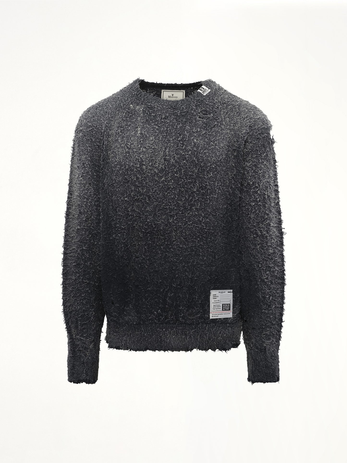 Sun Faded Knit Pullover in Black