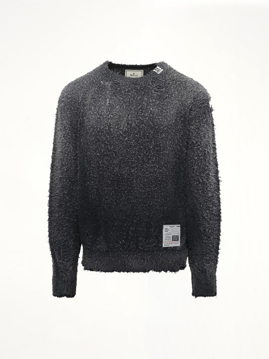 Sun Faded Knit Pullover in Black
