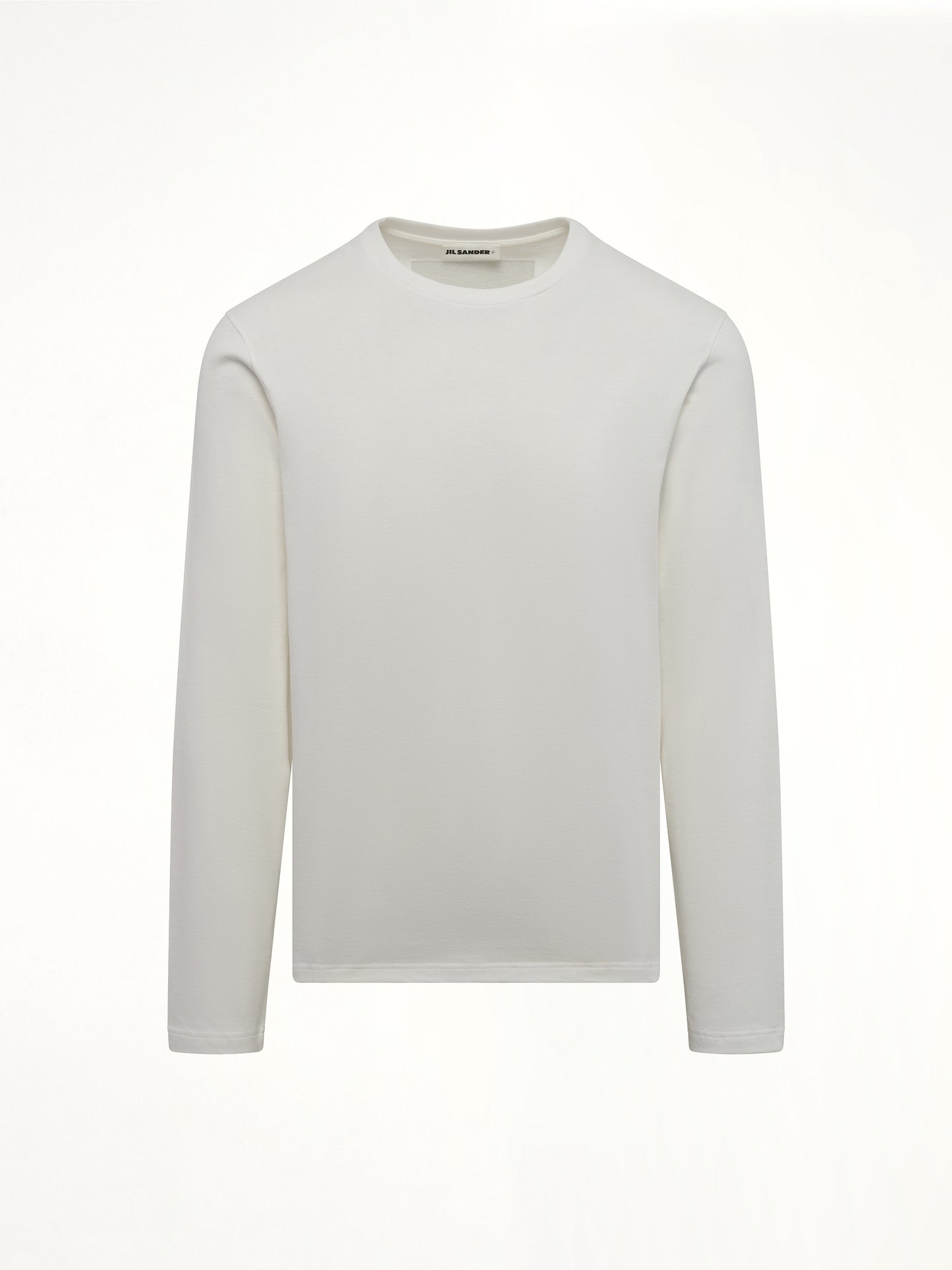 Leather Patch Long Sleeve T-Shirt in Porcelain