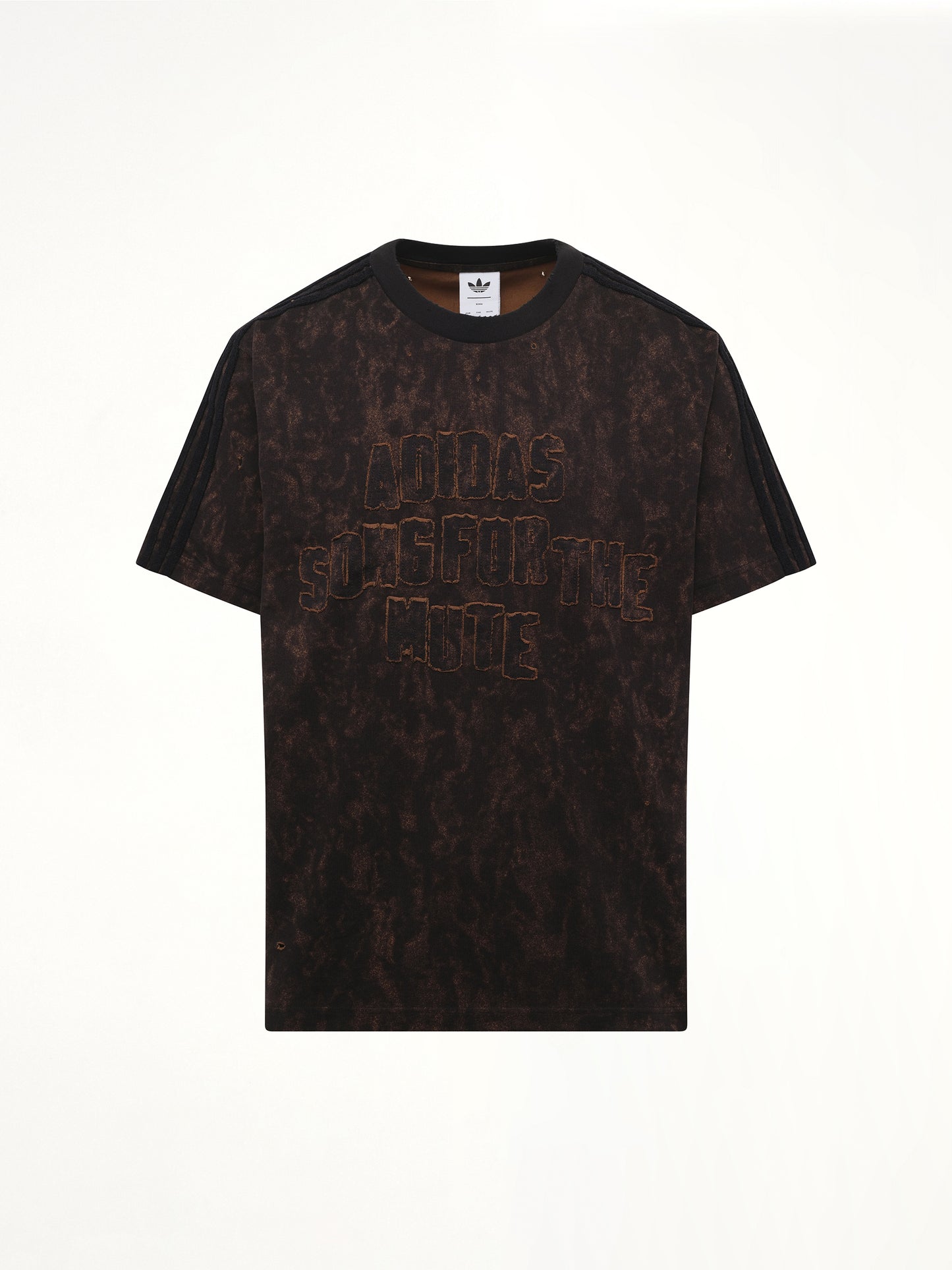 Bleaching Effect T-Shirt in Black/Wild Brown