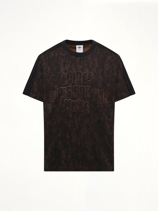 Bleaching Effect T-Shirt in Black/Wild Brown