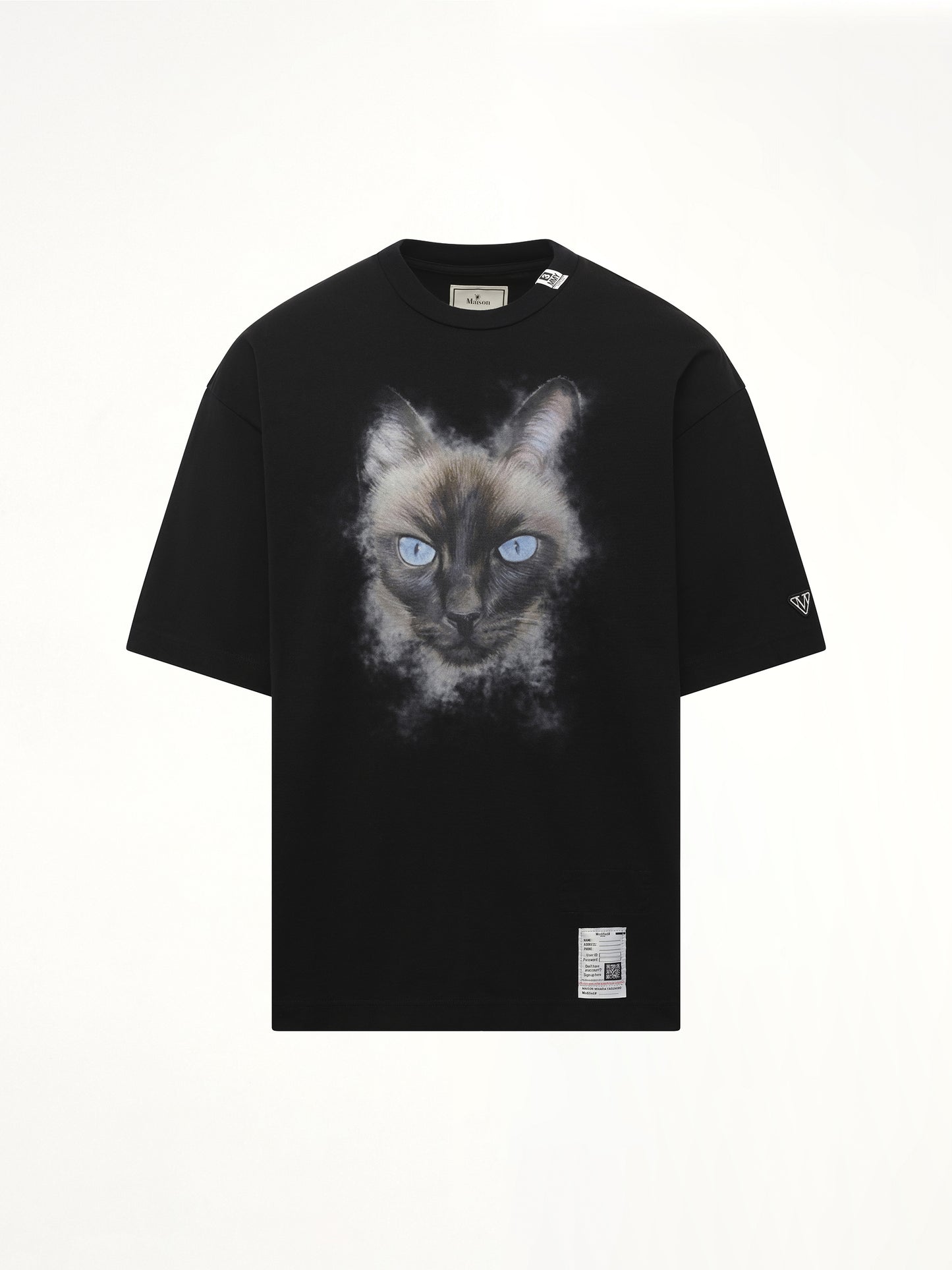 Cat Printed T-Shirt in Black