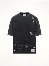 Embellished Bleached T-Shirt in Black