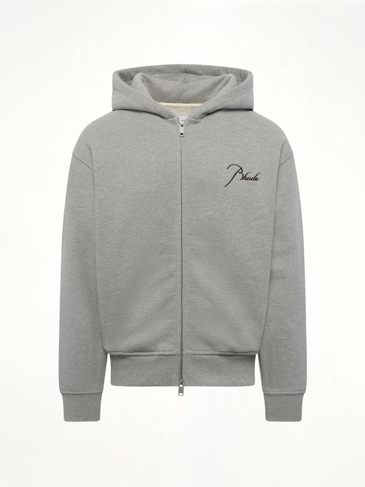 Classique Zip Up Hoodie in Heather Grey/Black
