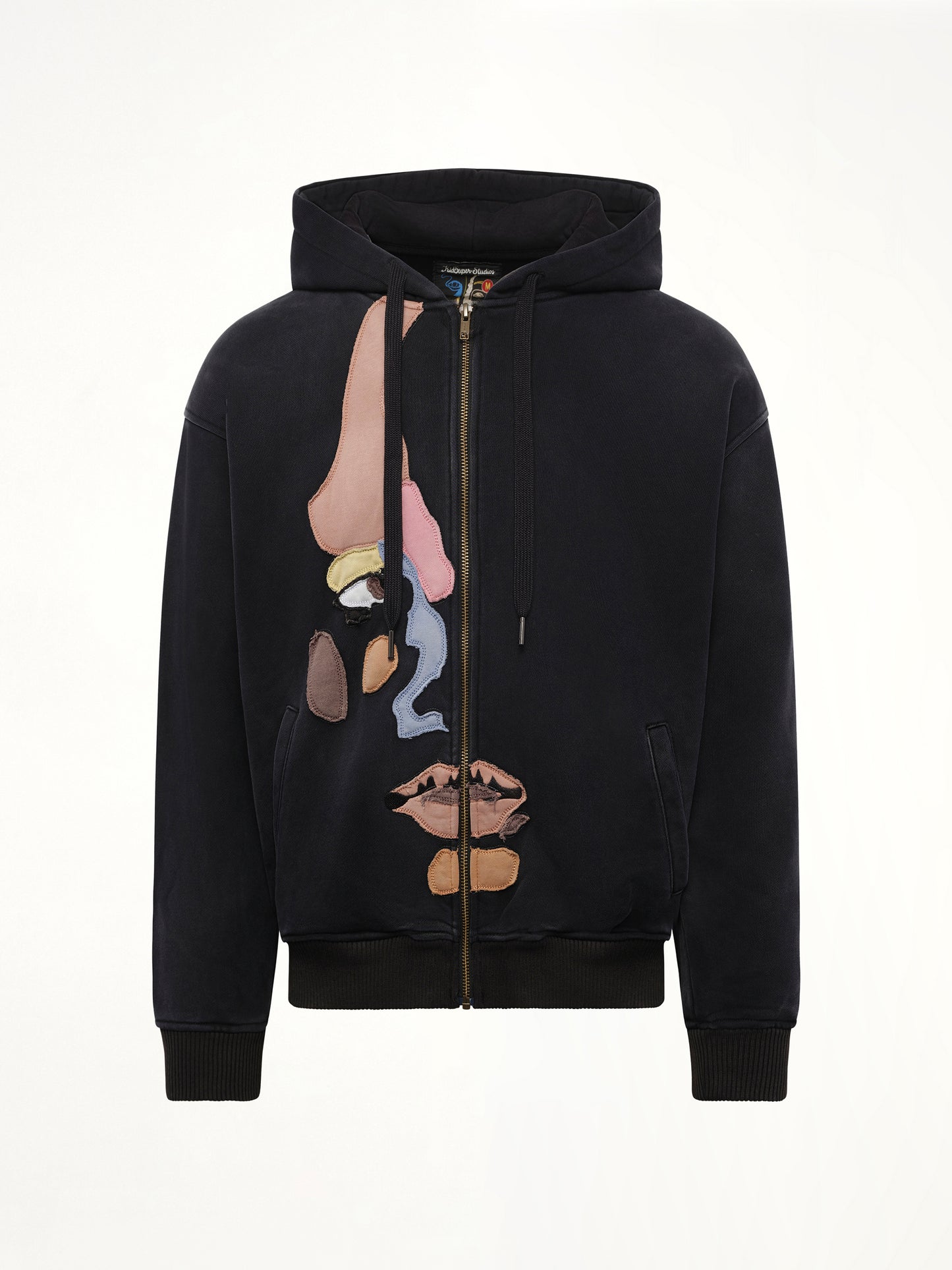 Side Eye Face Hoodie in Black