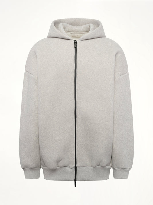 Zip Hoodie in Melange Grey